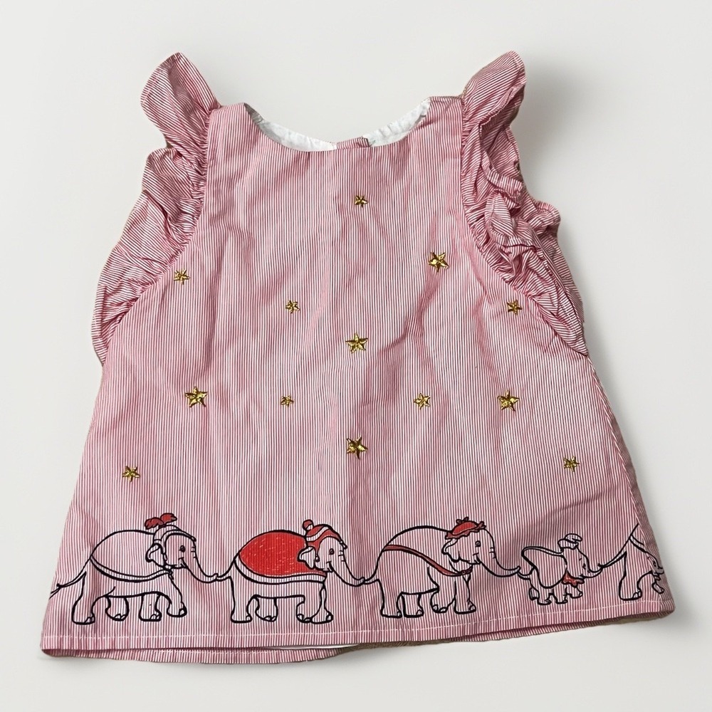 Gap Disney Dress, Baby Girl's Size 0-3 Months, Ruffle Cotton Dumbo‎ Elephants